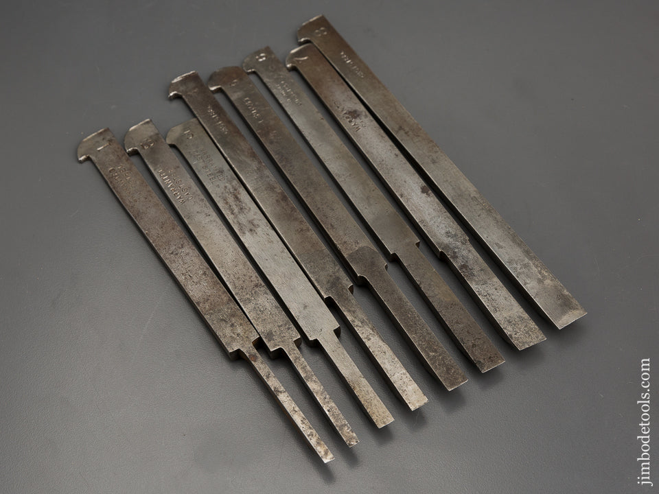 Good User Plow Plane Iron Set Numbered 1-8 Mixed Maker - 80989