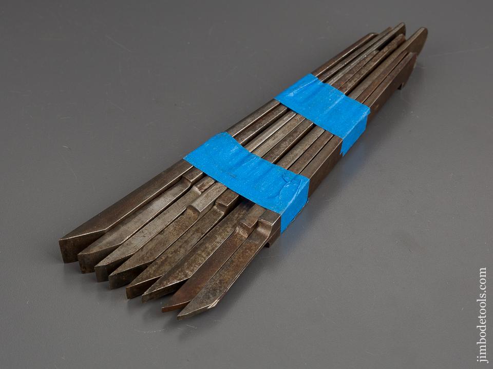 User Set of Eight IBBOTSON Graduated Plow Plane Irons -81070