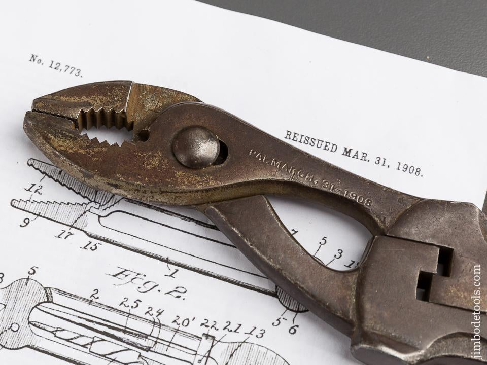 Rare! MC ASLAN Patent March 31, 1908 Wrench Combination Tool - 81075