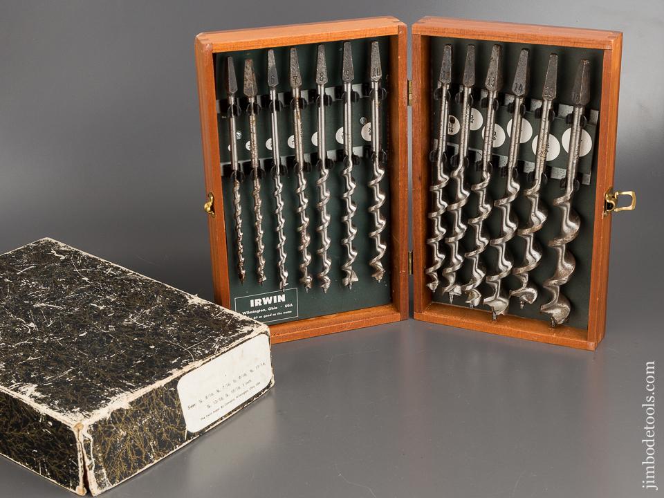 Complete Set of IRWIN Auger Bits in Original Wooden AND Cardboard Boxes -81148