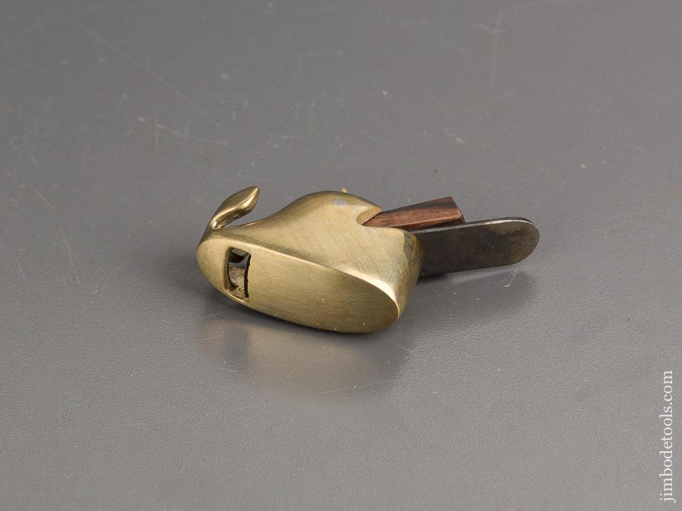 1/2 inch OTNER-BOTNER Brass Whale Finger Plane in Original Box - 81406R