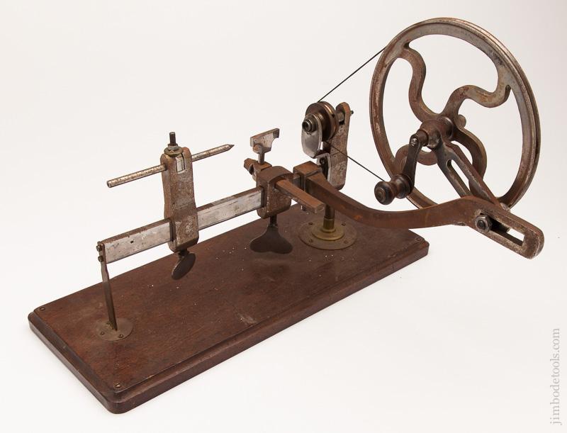 Watchmaker's Hand Crank Turning Lathe on Walnut Base - 81445R