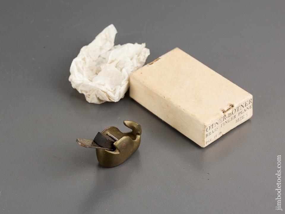 5/8 x 1 3/8 inch OTNER-BOTNER Brass Whale Plane in Original Box Marked "Pat. apl. For" - 81460R