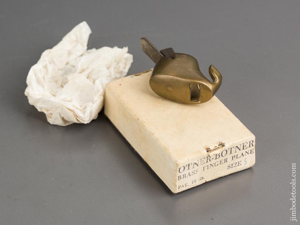 5/8 x 1 3/8 inch OTNER-BOTNER Brass Whale Plane in Original Box Marked "Pat. apl. For" - 81460R
