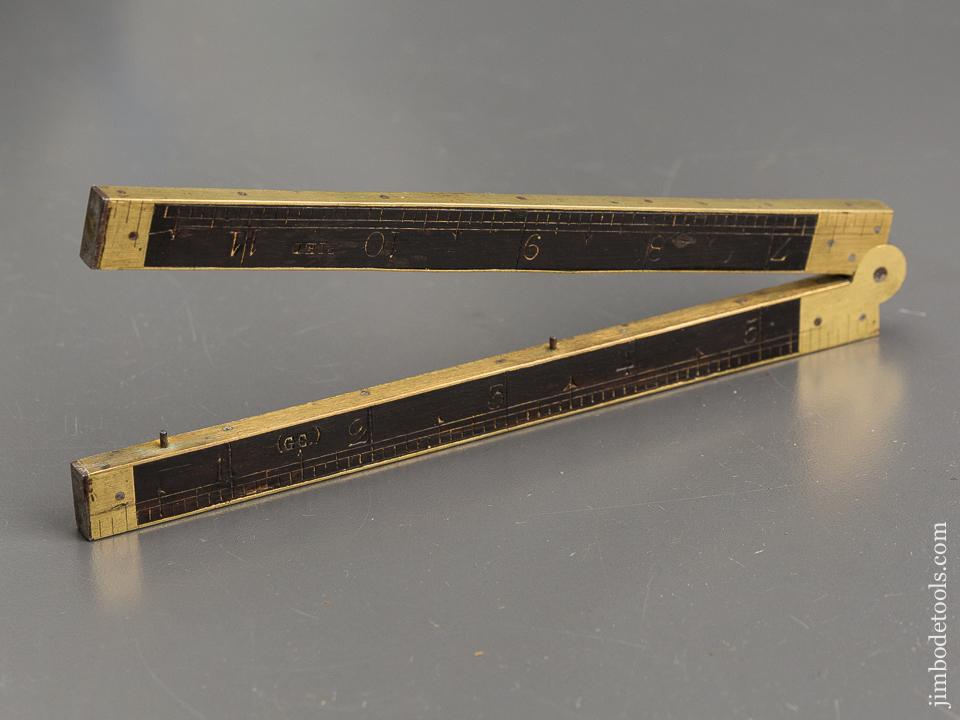 RARE Ebony and Brass Folding Rule - 81743U