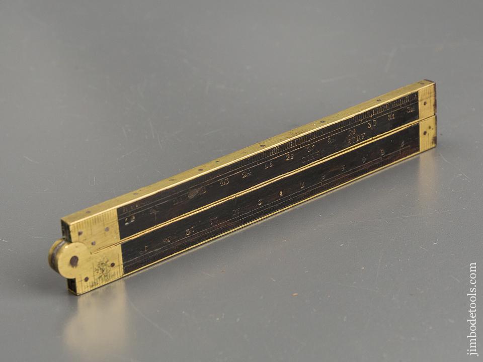 RARE Ebony and Brass Folding Rule - 81743U