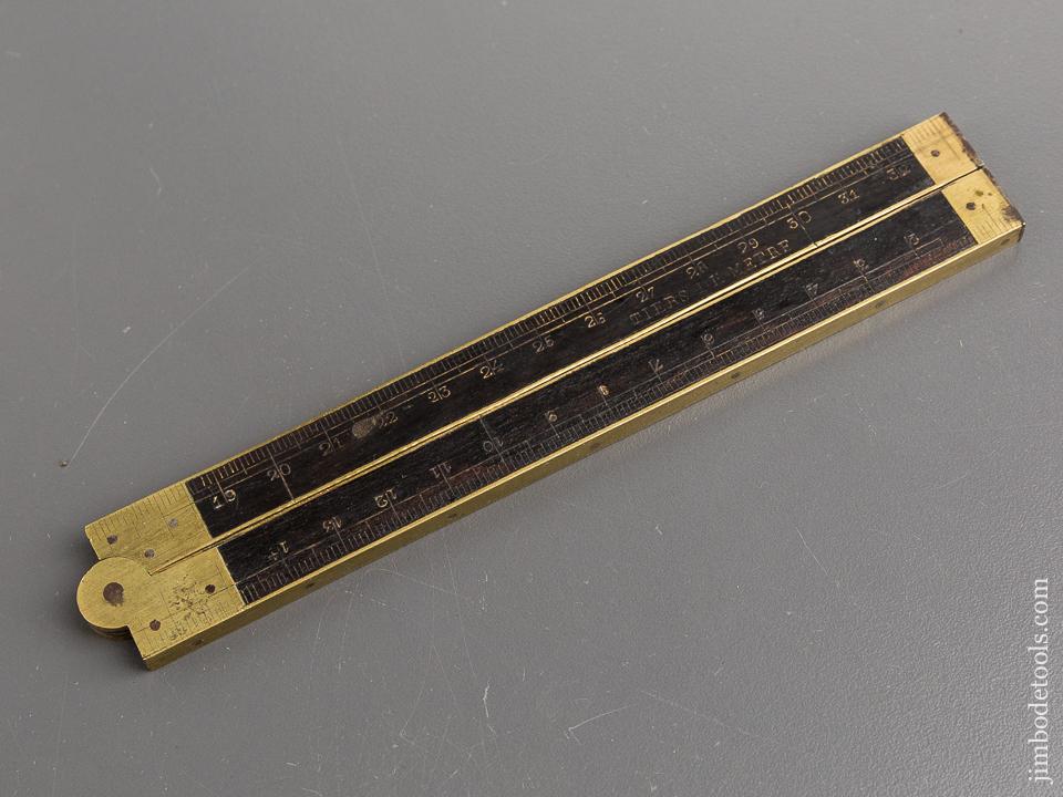 RARE Ebony and Brass Folding Rule - 81743U