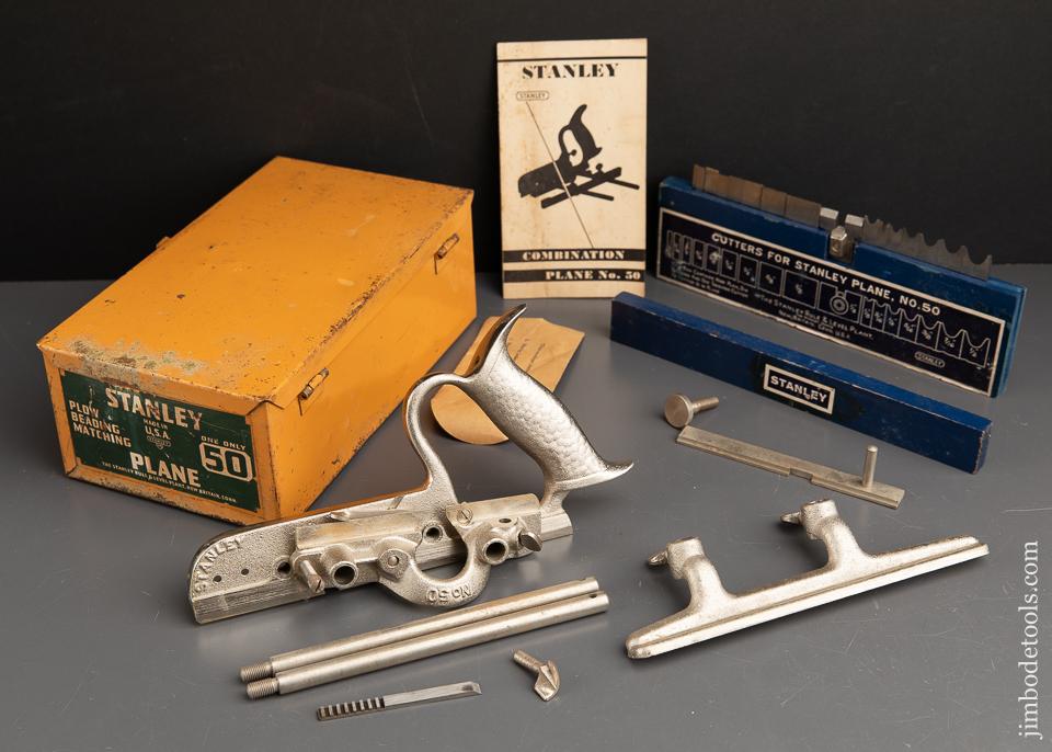 Unused! STANLEY No. 50 Light Combination Plane 100% COMPLETE in Original TIN Box MINT! - 91778