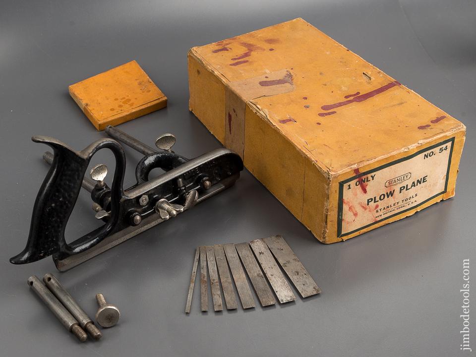 Rare! STANLEY No. 54 Plow Plane NEAR MINT in Original Box with Original Receipt! - 82027R