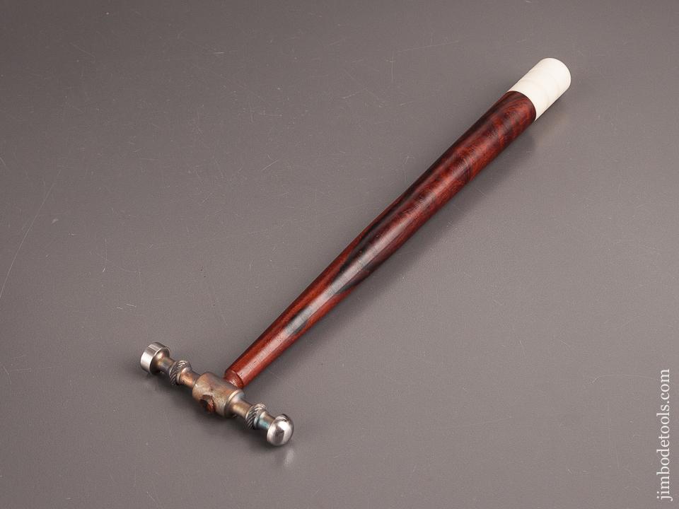 Stunning Five ounce Rosewood and Faux Bone Hammer with Rope Knurling - 82180
