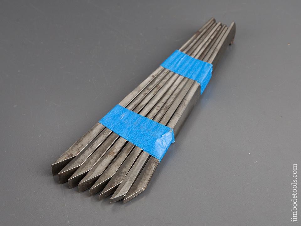 Extra Fine! Matched Set of 8 Graduated Plow Plane Irons by A. HILDICK SHEFFIELD - 82223