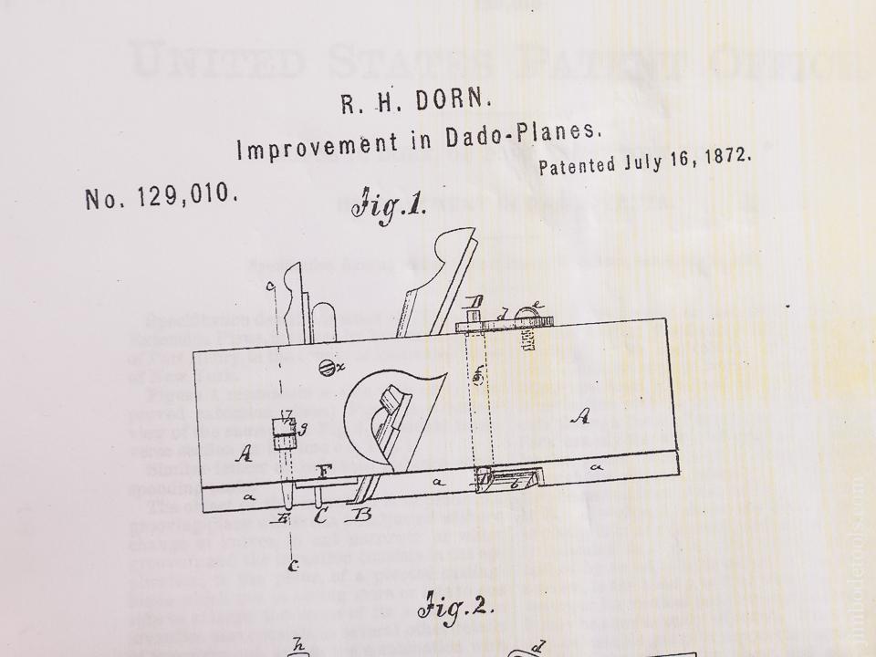 DORN Patent July 16, 1872 Dado Plane by STANLEY with Swing Out Cutter MINTY! - 82440U