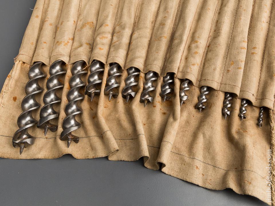EARLY Complete Set of 13 RUSSELL JENNINGS Auger Bits in Roll - 82581