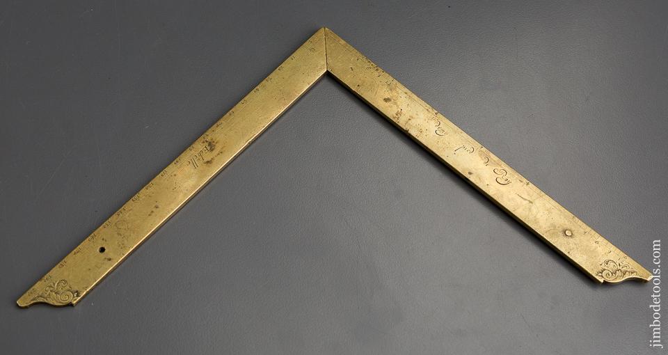 Stunning! 17th Century French Folding Square with Acanthus Leaves Engraving Signed ECHELLE - 82813U