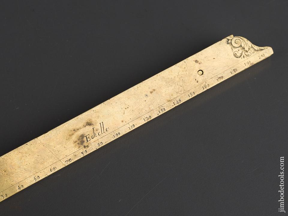 Stunning! 17th Century French Folding Square with Acanthus Leaves Engraving Signed ECHELLE - 82813U