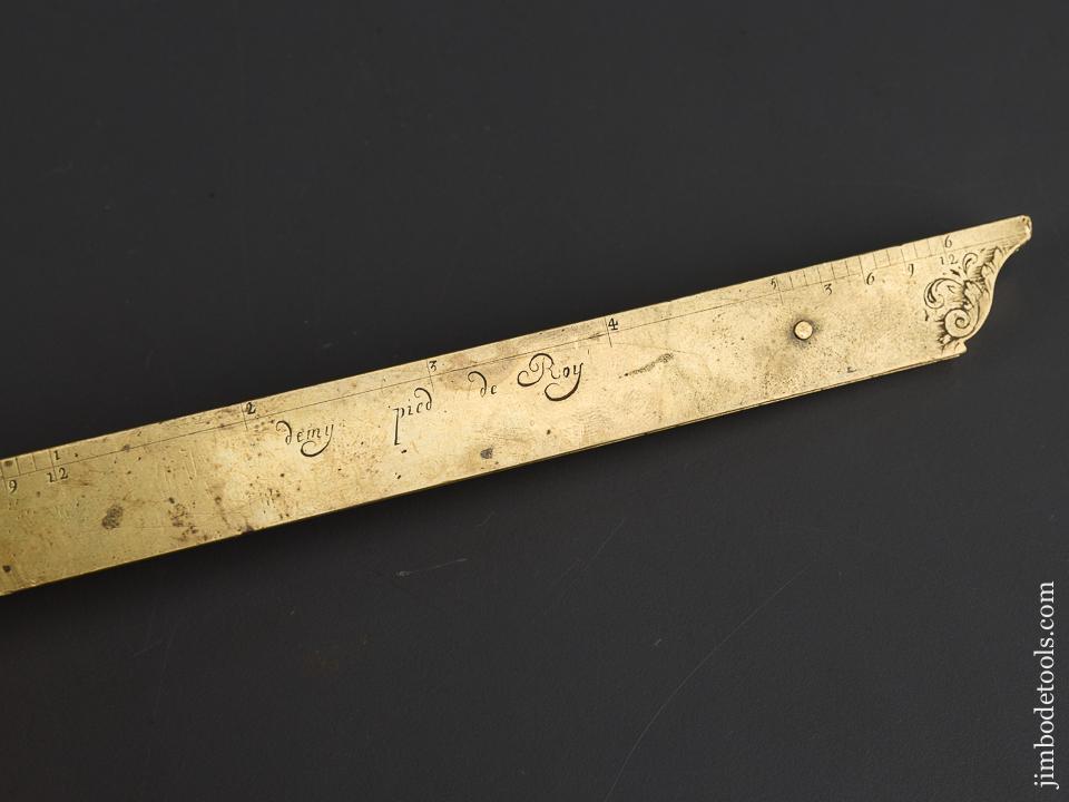 Stunning! 17th Century French Folding Square with Acanthus Leaves Engraving Signed ECHELLE - 82813U
