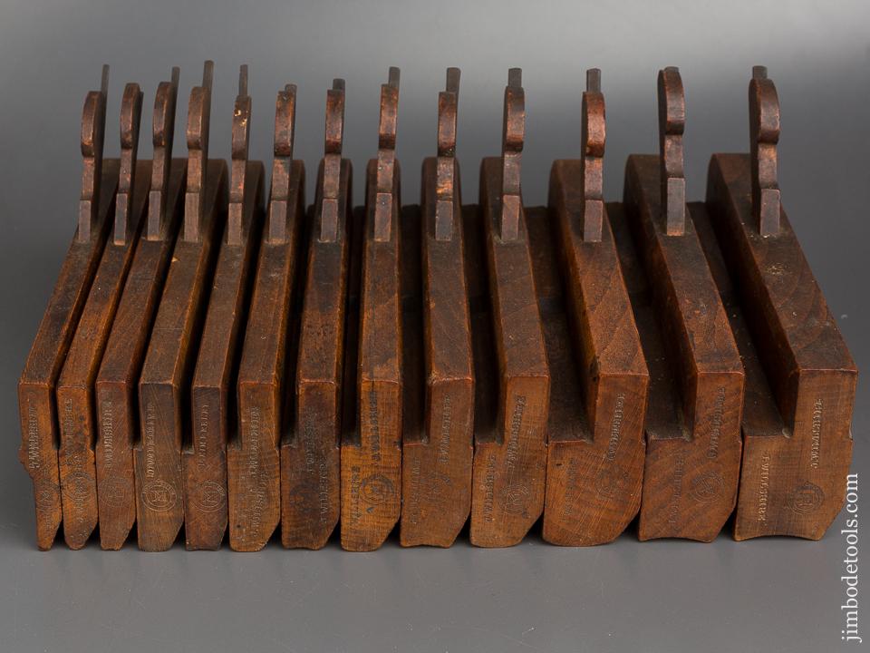 Great User Matched Set of 13 Hollows & Rounds Moulding Planes by D. KIMBERLEY Birmingham circa 1854-1906 - 82851