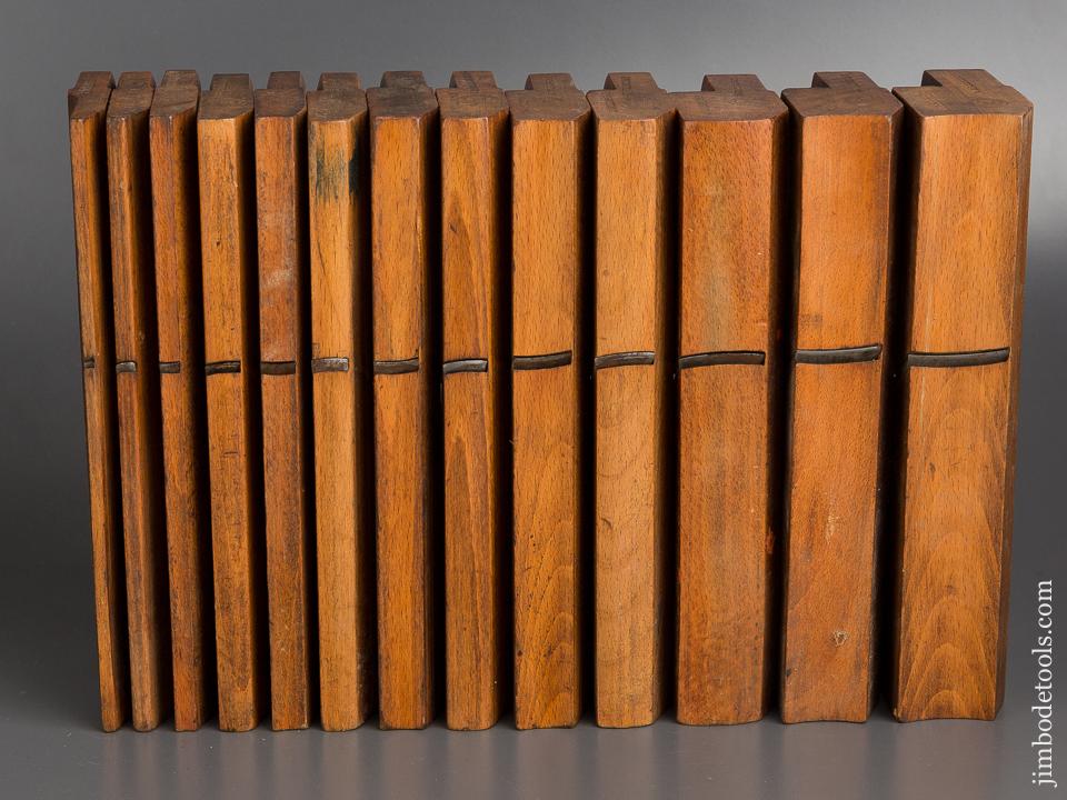 Great User Matched Set of 13 Hollows & Rounds Moulding Planes by D. KIMBERLEY Birmingham circa 1854-1906 - 82851