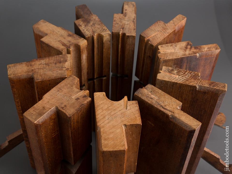 Massive! Matched Set of Ten ROUTLEDGE BIRMINGHAM Side Bead Moulding Planes circa 1876-1944 CRISP - 82852