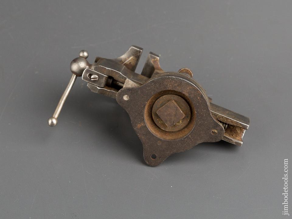 HALL & COOK Patent February 6, 1877 PRENTISS VISE CO NY Miniature 1 3/4 inch Vise with Swivel Base and Swivel Jaw - 83005