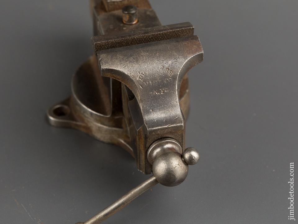 HALL & COOK Patent February 6, 1877 PRENTISS VISE CO NY Miniature 1 3/4 inch Vise with Swivel Base and Swivel Jaw - 83005