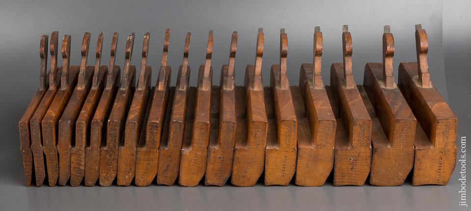 Crisp Matched Set of G. EASTWOOD YORK Hollows & Rounds Moulding Planes circa 1851-99 SKEWED - 83156