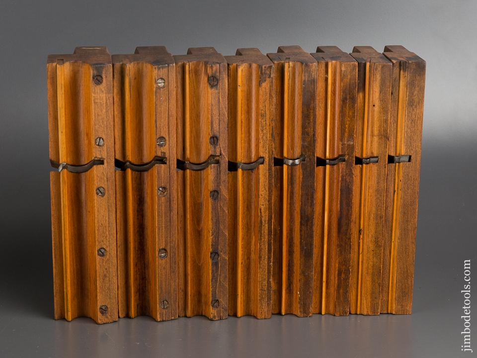 Great Matched Set of Graduated Side Bead Moulding Planes by JOHN OSBORN CHATHAM circa 1882-86 FINE - 83157