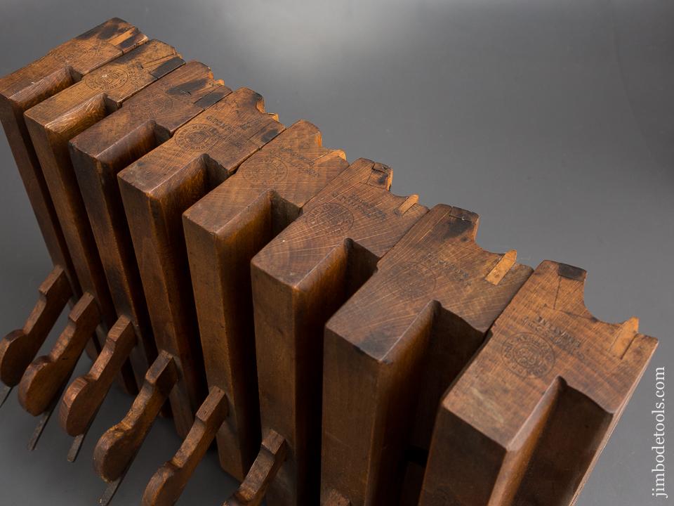 Great Matched Set of Graduated Side Bead Moulding Planes by JOHN OSBORN CHATHAM circa 1882-86 FINE - 83157