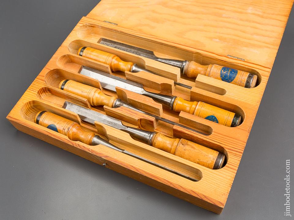 BERG ESKILSTUNA No. 9188 SHARK Six Piece Socket Chisel Set GOOD+ in Original Wooden Case - 83248
