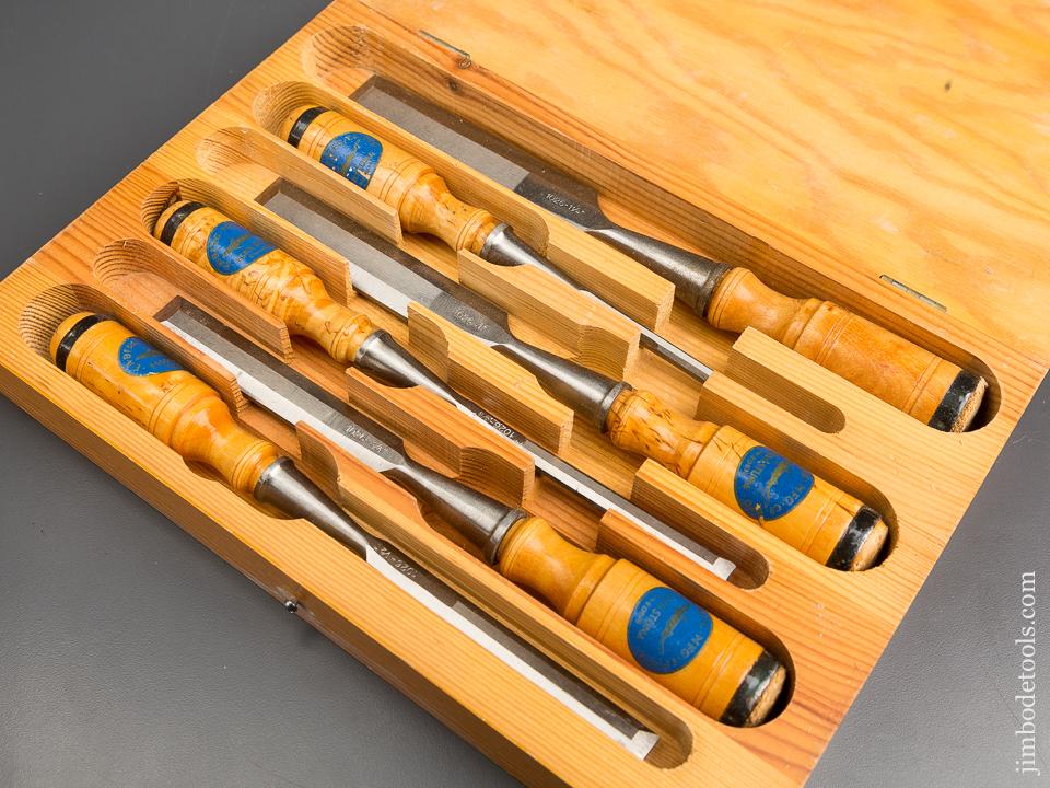 BERG ESKILSTUNA No. 9188 SHARK Six Piece Socket Chisel Set EXTRA FINE in Original Wooden Case - 83250