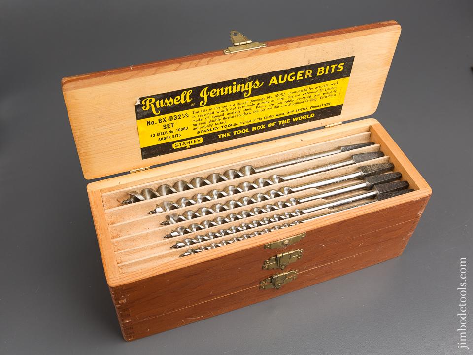 Extra Fine! Complete Set of 13 RUSSELL JENNINGS Auger Bits in Original 3 Tiered Box - 83347