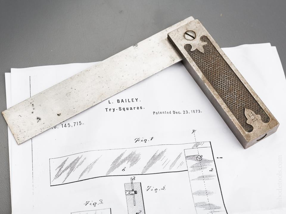 BAILEY Patent December 23, 1873 Steel Try Square * EXCELSIOR 83373