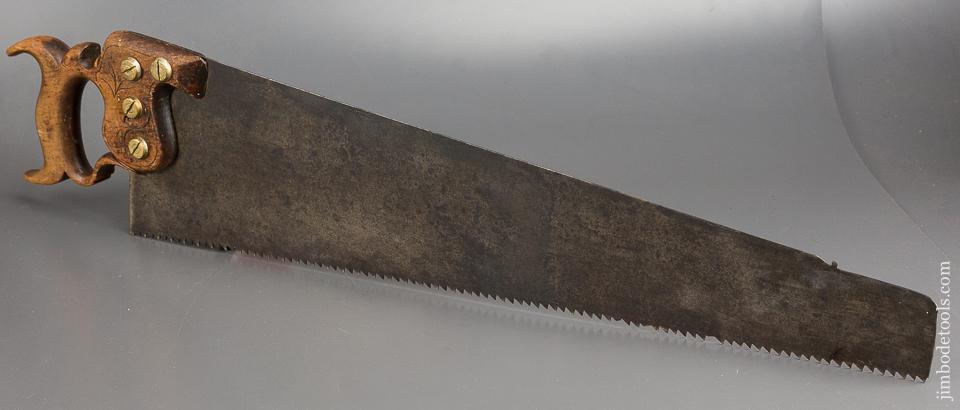 Awesome! 5 point 24 inch Rip Hand Saw with Decorative Carving and Conical Screws! - 83427
