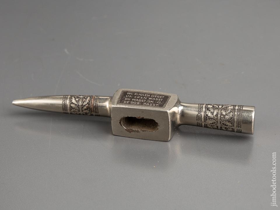 Lavishly Etched 6 1/8 inch German GLUCK AUFI Hammer - 83467