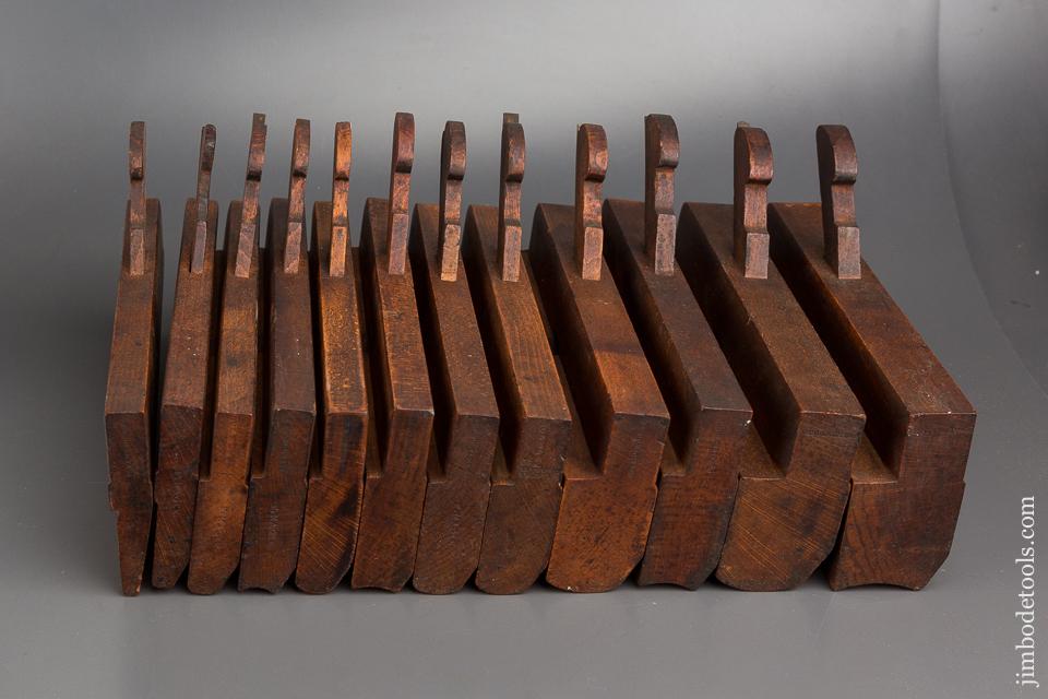 Crisp Set of Twelve Hollows & Rounds Molding Planes by C.F. BULKLEY & CO circa 1860 CT - 83483