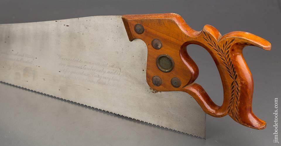 CRISP & FINE 9 point 26 inch Crosscut DISSTON ACME 120 Hand Saw RARE MODEL - 83516U