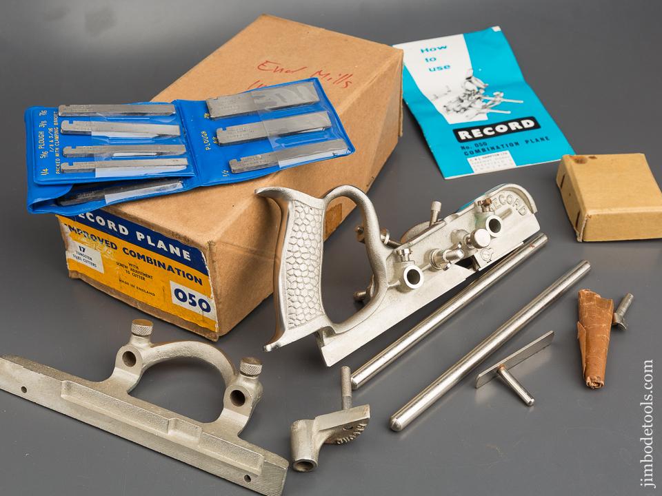 RECORD No. 050 Improved Combination Plough Plane 100% COMPLETE in Original Box - 83560