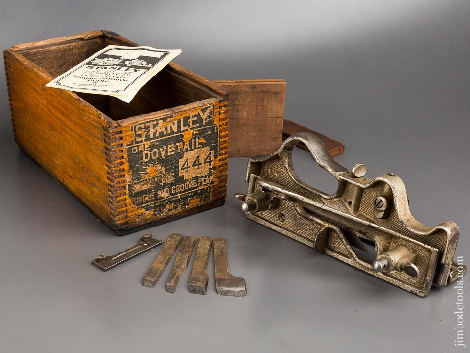 STANLEY No. 444 Dovetail Plane 100% COMPLETE in Original Box - 83793