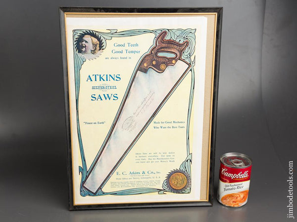 Framed 16 x 12 inch ATKINS Saws Reprint - 83872R