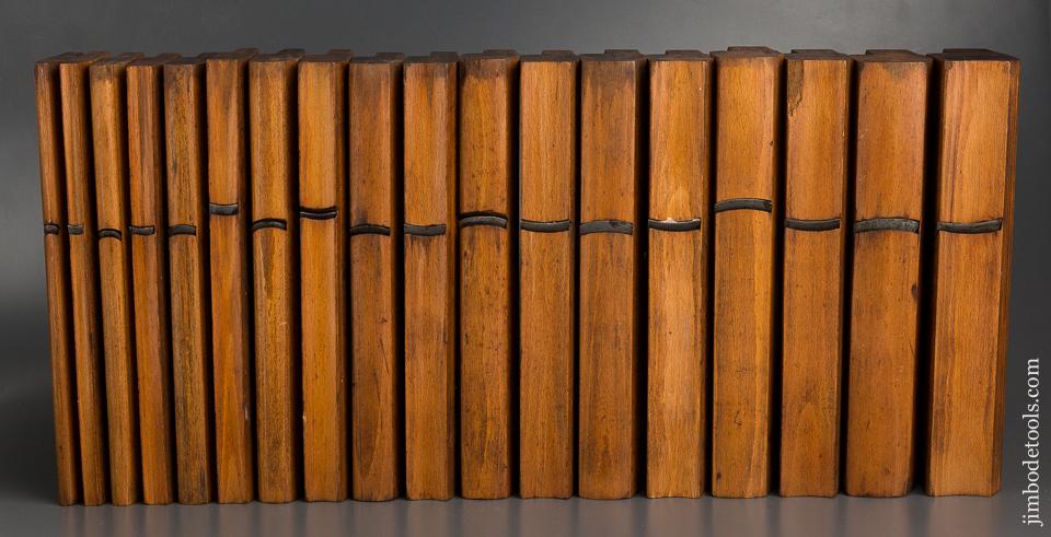 COMPLETE American Set of 18 Hollows & Rounds Molding Planes by S. SLOOP CICtOHIO circa 1829-40 - 84184