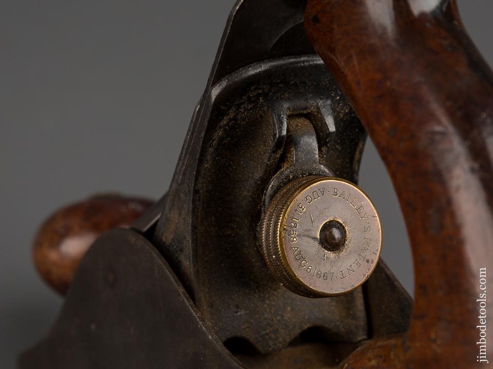 STANLEY No. 3 Smooth Plane Type 2 circa 1869-72 with A logo Iron & Cap Iron - 84370