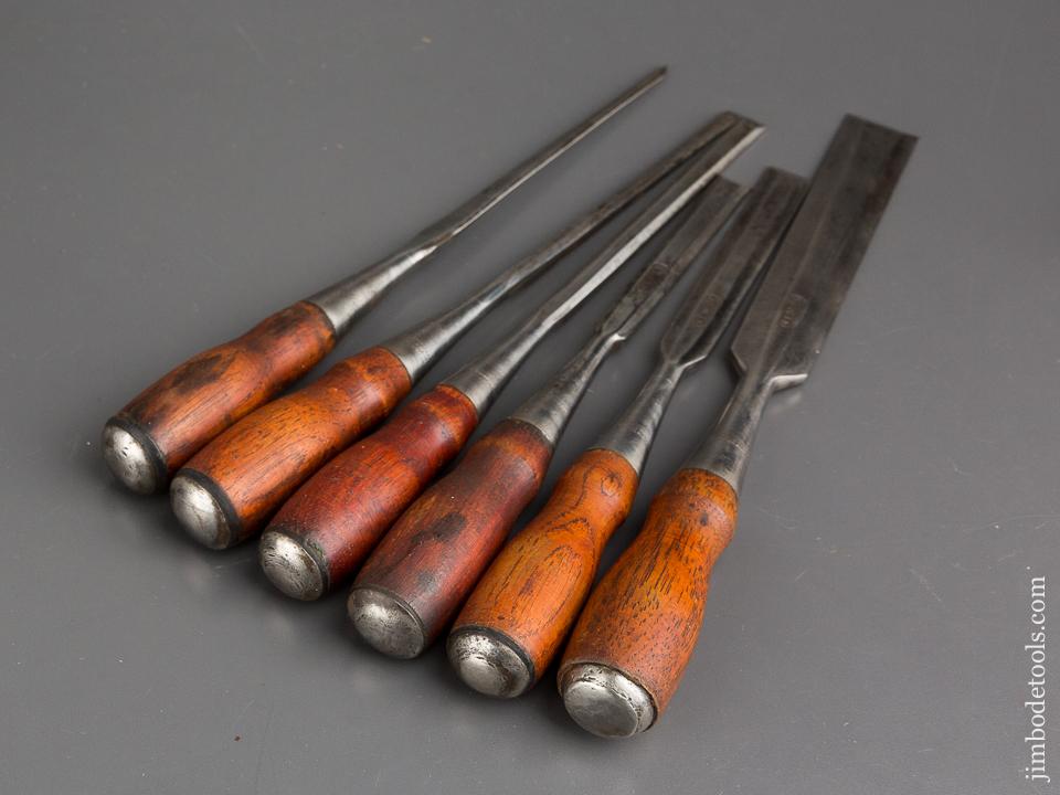 Extra Fine! Set of Six STANLEY No. 20 EVERLASTING Chisels - 84371