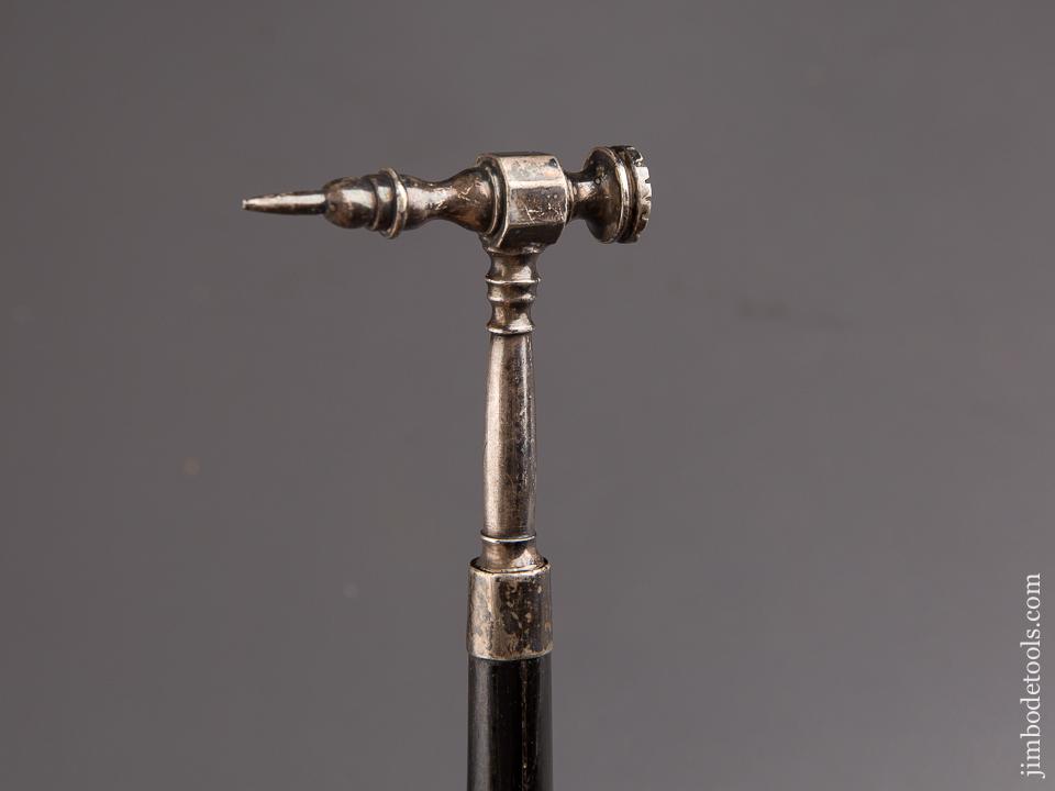 Lovely Ebony Handled Silver Barrister's Wax Seal Hammer - 84527