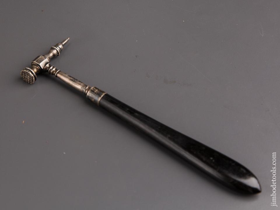 Lovely Ebony Handled Silver Barrister's Wax Seal Hammer - 84527