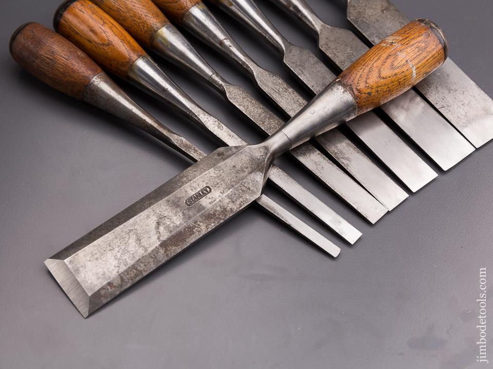 Extra Fine! Set of Eight STANLEY No. 40 EVERLASTING Chisels - 84602
