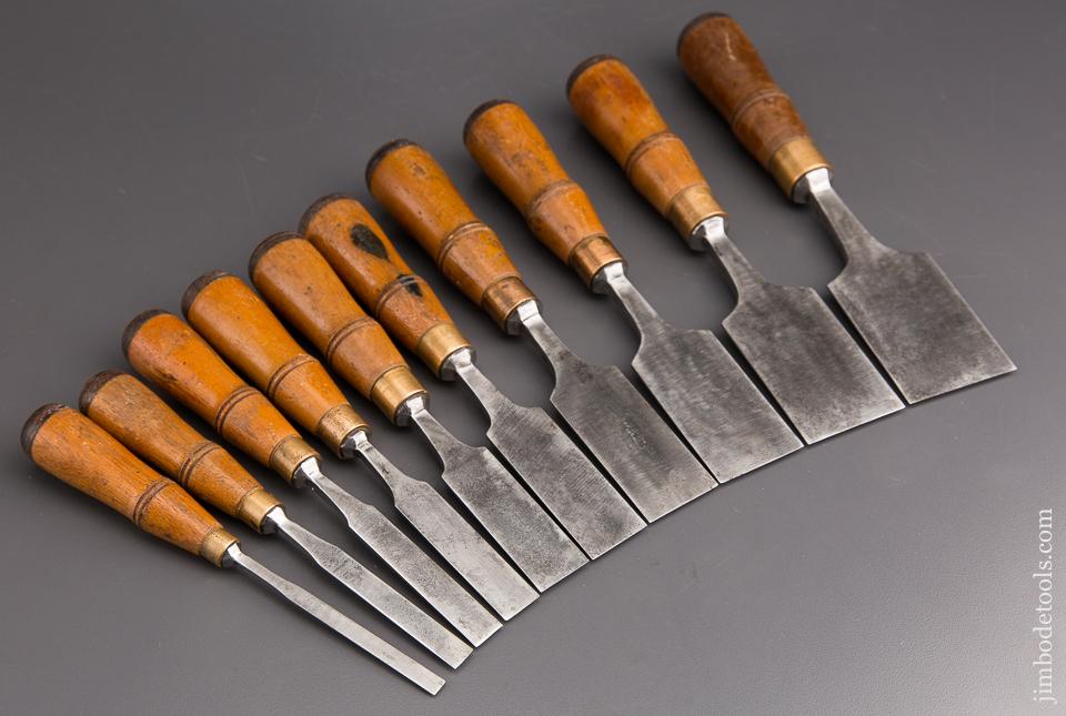 Great Set of Ten BUCK BROTHERS Tang Chisels - 84604
