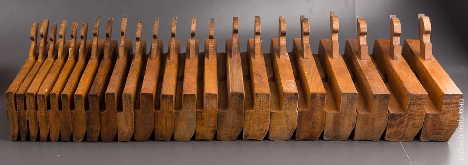 Crisp Clean Set of 22 Hollows & Rounds Molding Planes EVENS by M. CRANNELL ALBANY NY - 84800