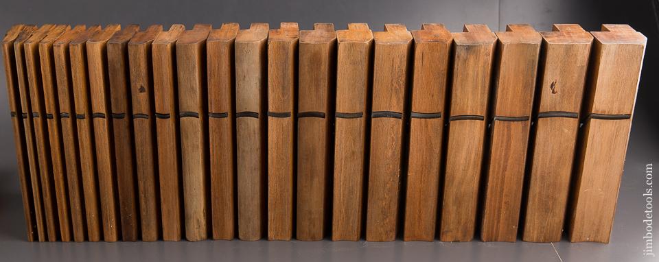 Crisp Clean Set of 22 Hollows & Rounds Molding Planes EVENS by M. CRANNELL ALBANY NY - 84800