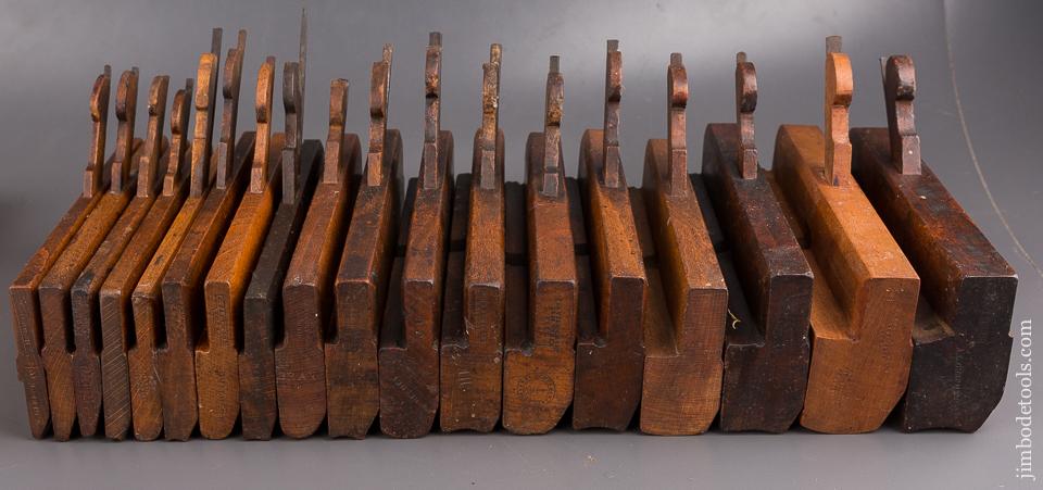 Complete Good User Set of 18 Hollows & Rounds Moulding Planes EVENS - 84978