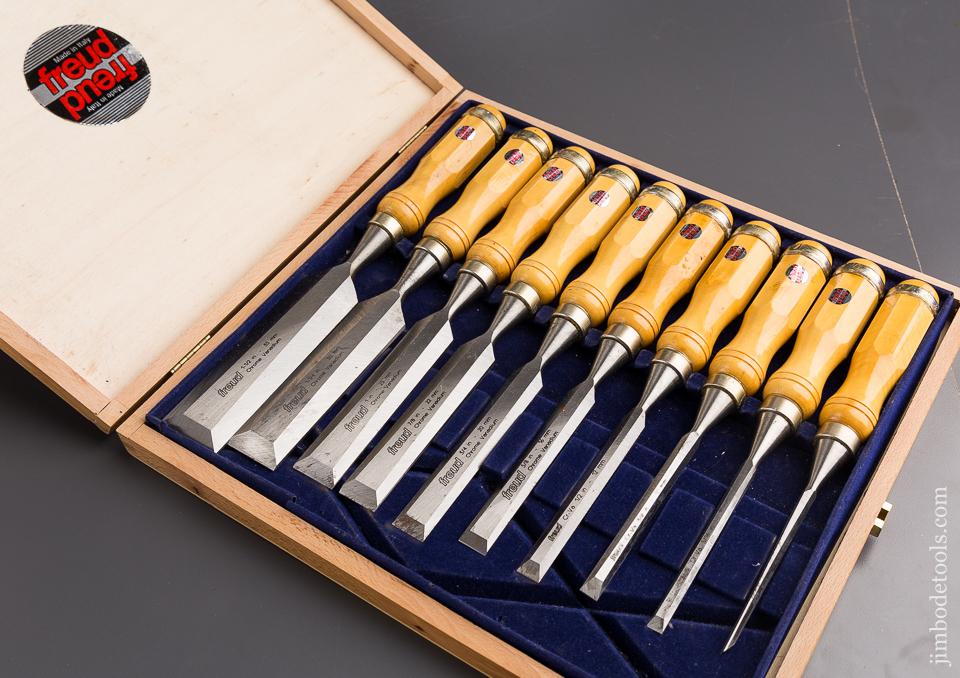FREUD No. WC-110 Set of Ten Woodworking Chisels with Decals in Original Box - 85005